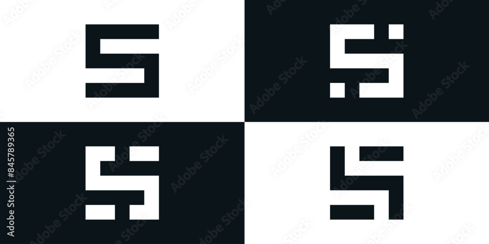 Collection of letter S logo square shape. Premium Vector Collection of letter S logo square shape. Premium Vector
