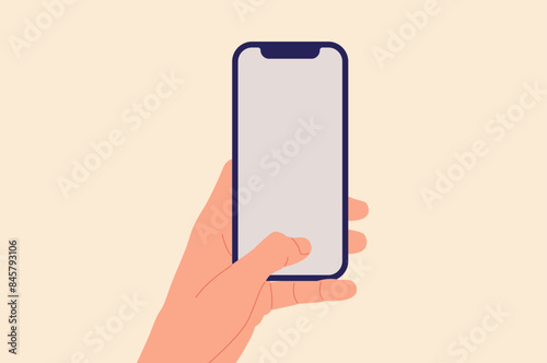 Hand holding phone. Phone in a man's hand