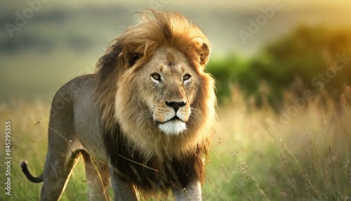 male lion in the wild