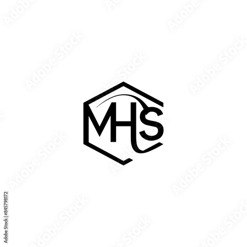 MHS monogram logo , icon, sign, symbol, button, business, 3d, text, design, illustration, logo, internet, word, web, computer, vector, concept, letter, love