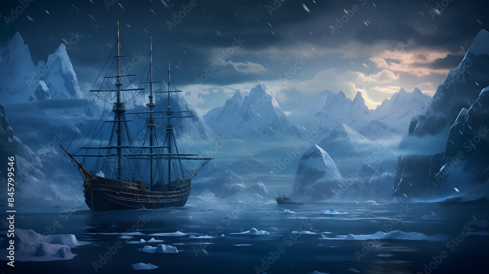 Obraz premium Antarctica wallpaper, ice wallpaper antarctic landscape, landscape in antarctica