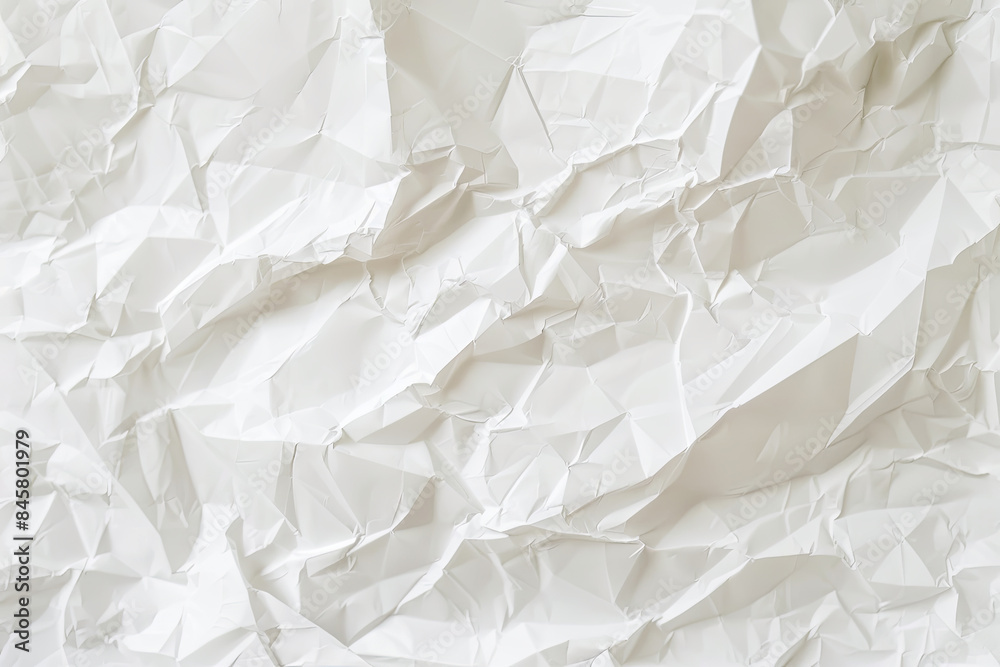 Close-Up View of Crumpled White Paper Texture Close-Up View of Crumpled White Paper Texture