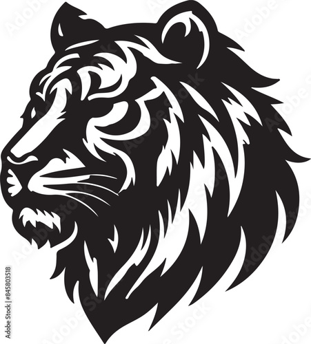 Wallpaper Mural Tiger head silhouette image illustration Torontodigital.ca