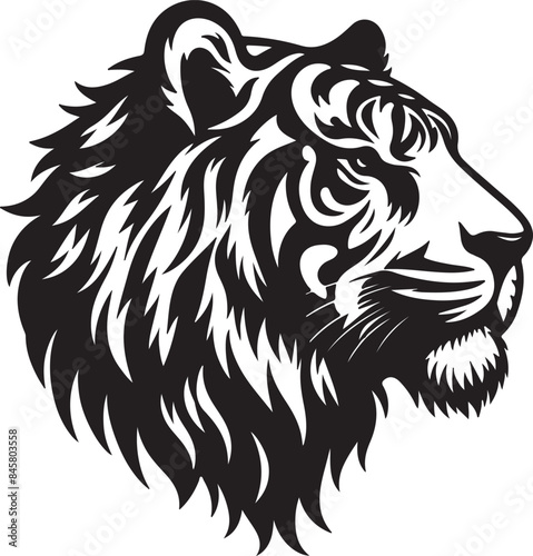 Wallpaper Mural Tiger head silhouette image illustration Torontodigital.ca