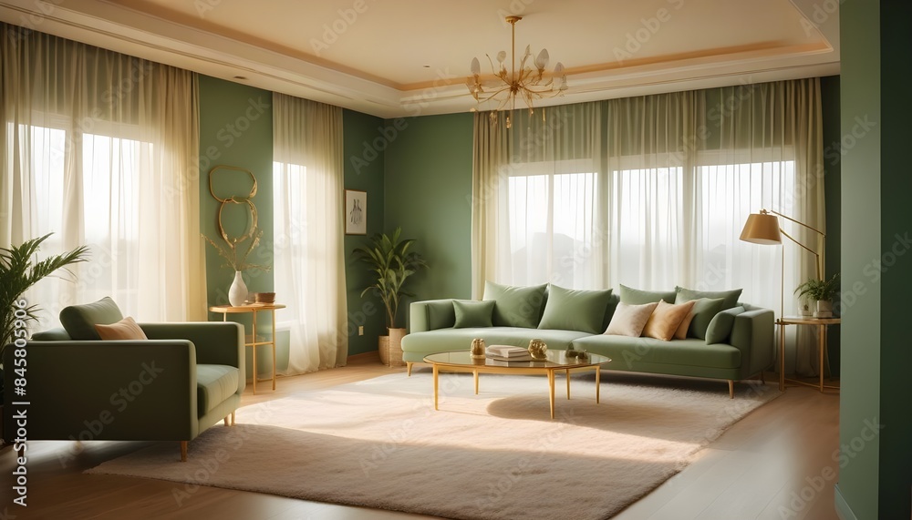 Fototapeta premium inimalist interior design style, futuristic home office, sleek furniture, state of the art technology