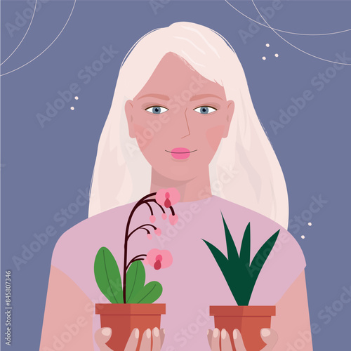 girl with flowers