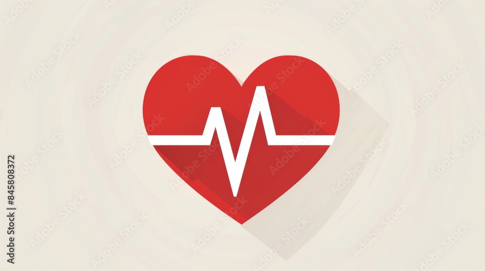Heart with EKG pulse medical theme Heart with EKG pulse medical theme