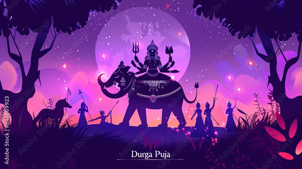 Fototapeta premium abstract illustration of durga puja. vector