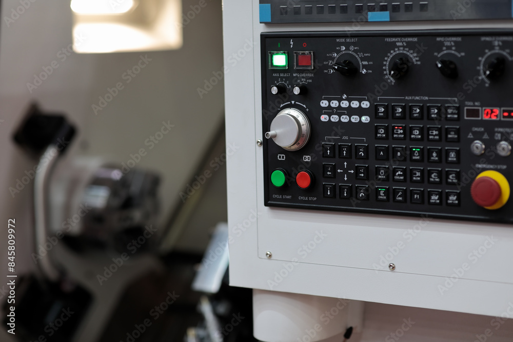 horizontal metalworking CNC lathe center close up horizontal metalworking CNC lathe center close up