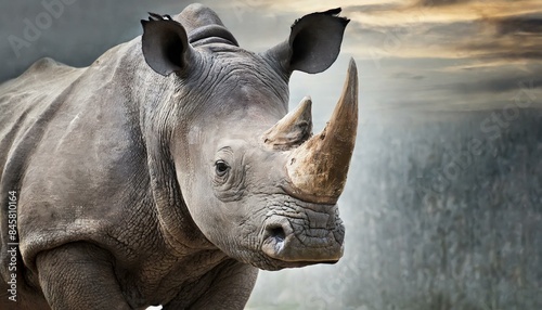 Rhinoceros in wild portrait