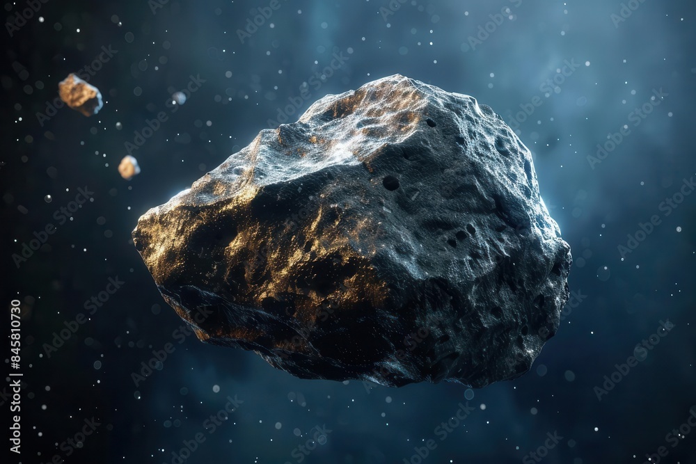 cosmic asteroid odyssey mysterious space rock exploration isolated celestial object 3d render