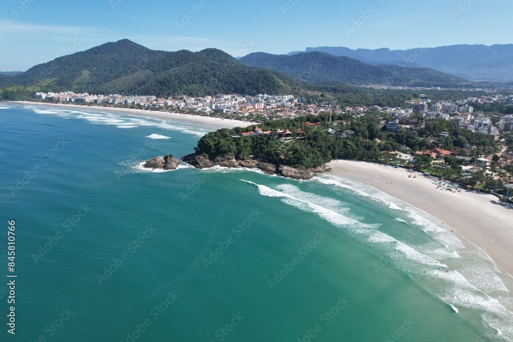 Aerial View of Praia Grande beach at Ubatuba, Sao Paulo, Brazil Aerial View of Praia Grande beach at Ubatuba, Sao Paulo, Brazil