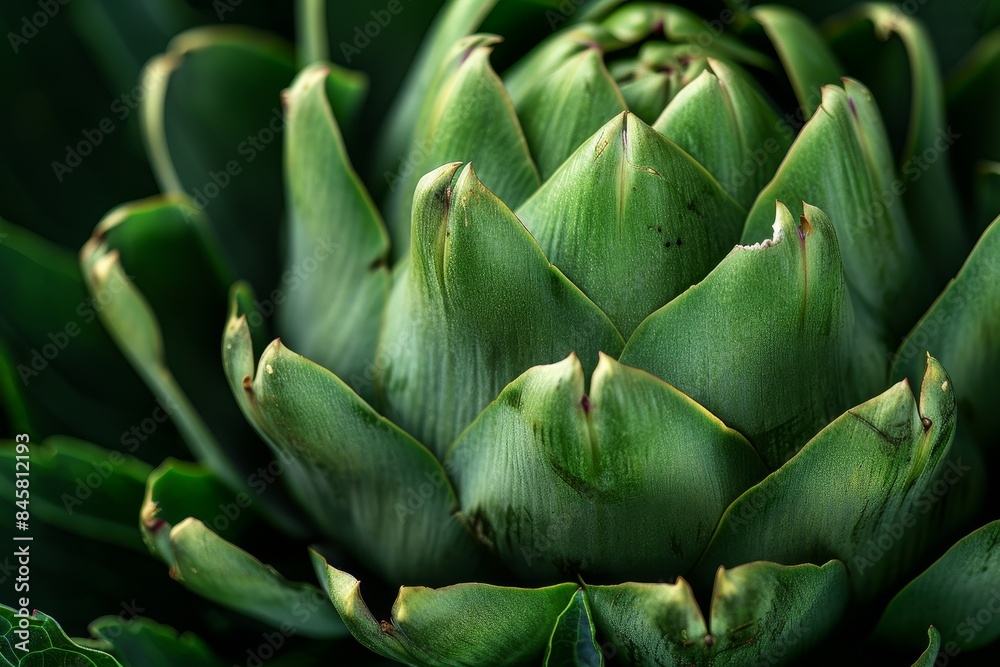 Close up of fresh organic green artichokes on black background Healthy vegetarian food market vegan backdrop Macro border design Close up of fresh organic green artichokes on black background Healthy vegetarian food market vegan backdrop Macro border design