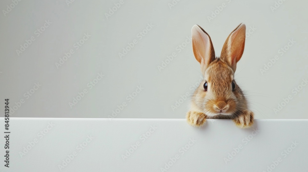 Obraz premium Cute baby rabbit with plain background.