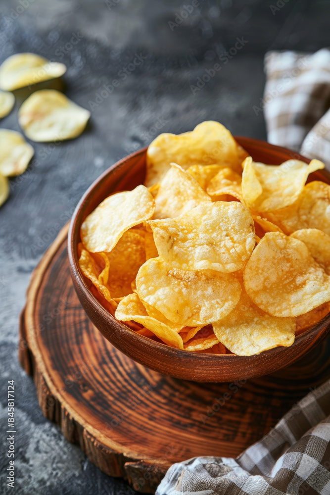 Closeup Shot of Crispy Potato Chips Closeup Shot of Crispy Potato Chips
