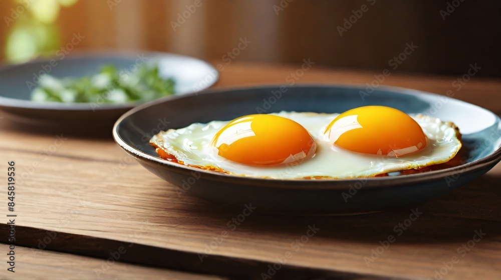 breakfast sunny side up egg on plate with sunshine breakfast sunny side up egg on plate with sunshine