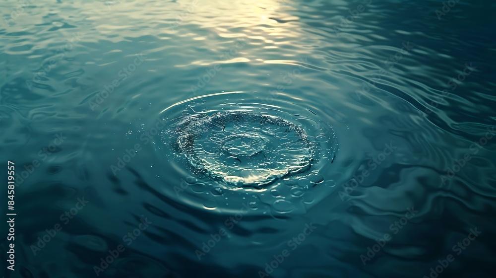 Obraz premium A ripple effect spreading across calm waters symbolizing the impact of actions on the world