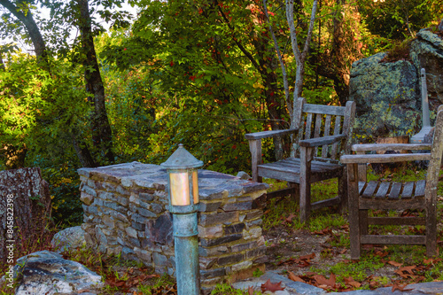 Autumn evening at a cabin