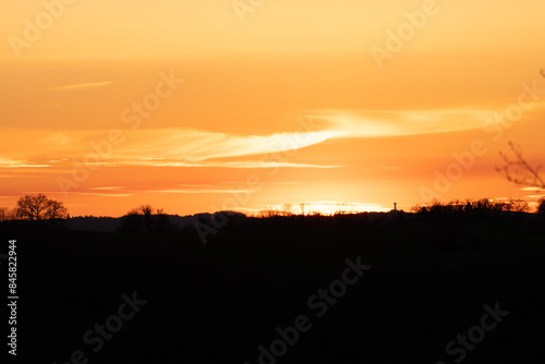 Foto sunset over the field