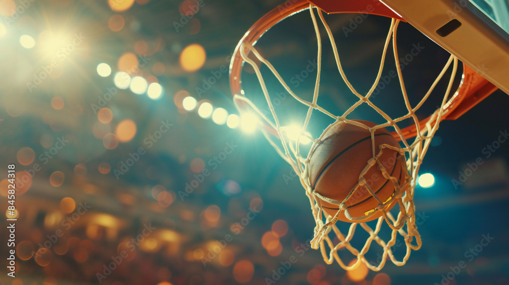 close up photo of a ball in a basket, Scoring the winning points at a basketball game close up photo of a ball in a basket, Scoring the winning points at a basketball game