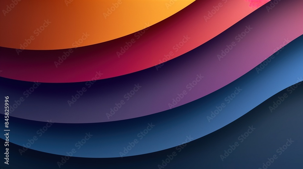 Fototapeta premium Abstract Layered Waves with Gradient Colors of Orange, Red, Purple, and Blue 