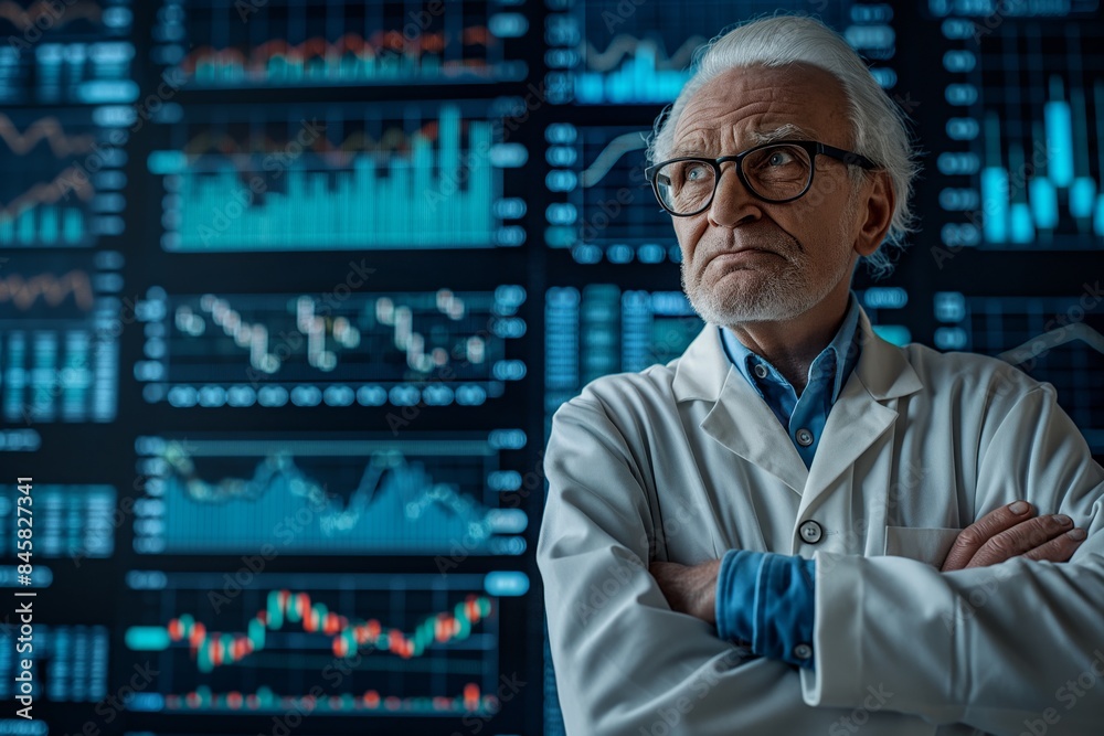 Senior scientist with arms crossed