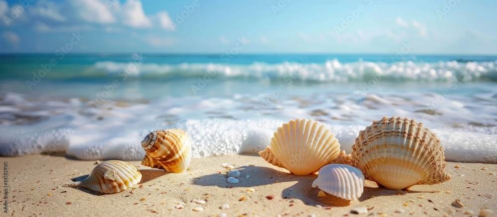 Summer fun at the beach with seashells Summer fun at the beach with seashells