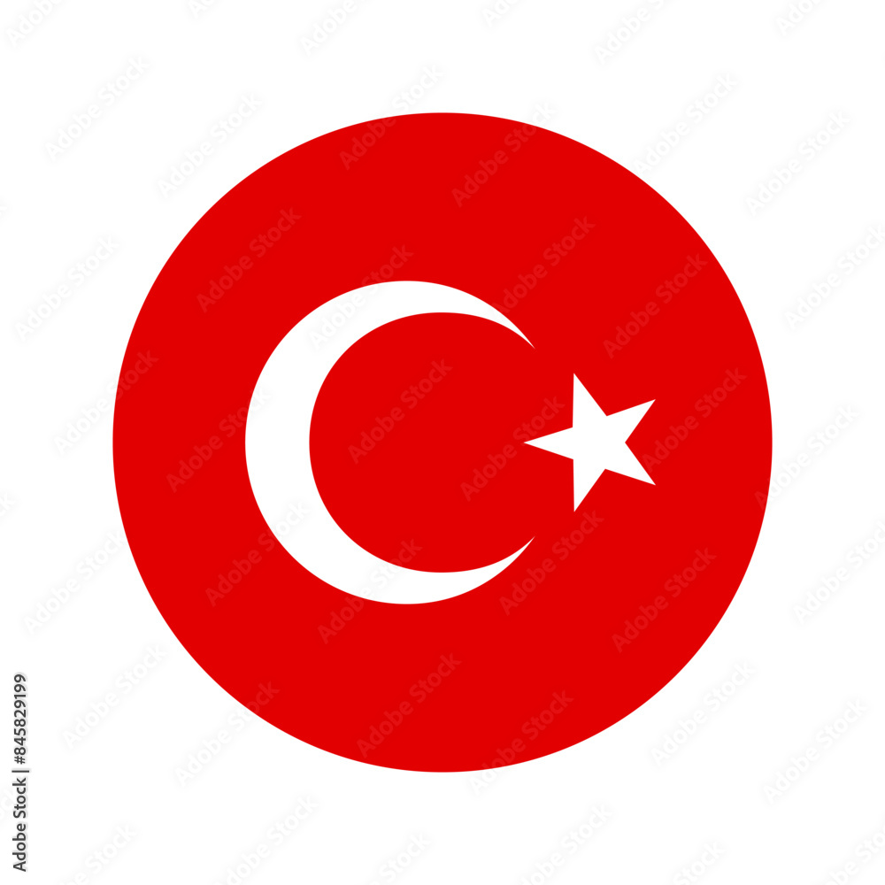 Turkey Flag Round Badge Icon Vector Illustration Turkey Flag Round Badge Icon Vector Illustration