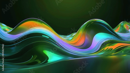 Abstract background with waves. Ai Ganarated. photo