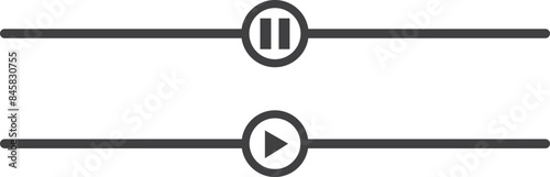 Media Player Progress Bar. Timeline Pause and Play. Vector Illustration Design. Transparent Background.