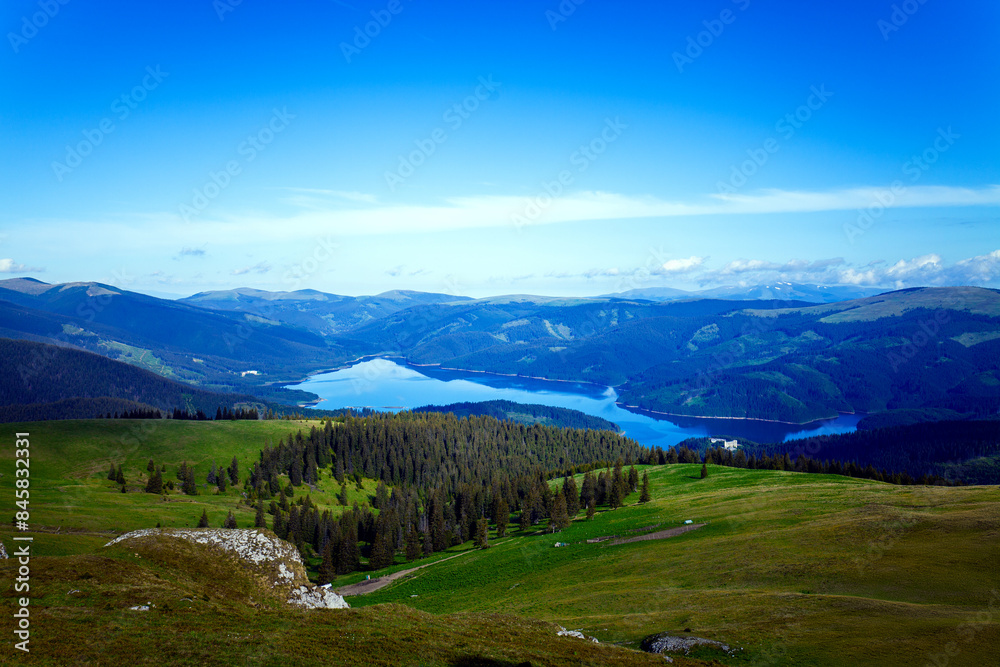 custom made wallpaper toronto digitalVidra Lake, aerial panorama, Fratosteanu Mountain
