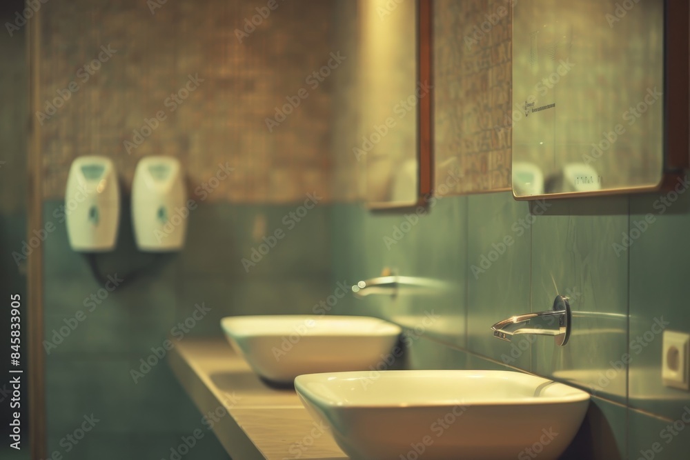 Fototapeta premium Restroom equipped with wall mounted automatic air freshener