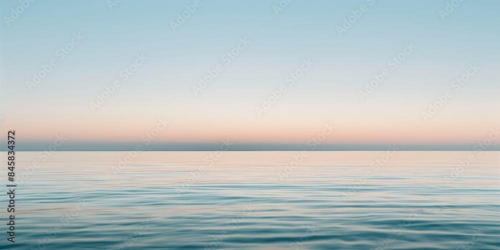 Landscape, Vast Ocean under Soft Sunset Light, Tranquil and Beautiful Seascape Landscape, Vast Ocean under Soft Sunset Light, Tranquil and Beautiful Seascape