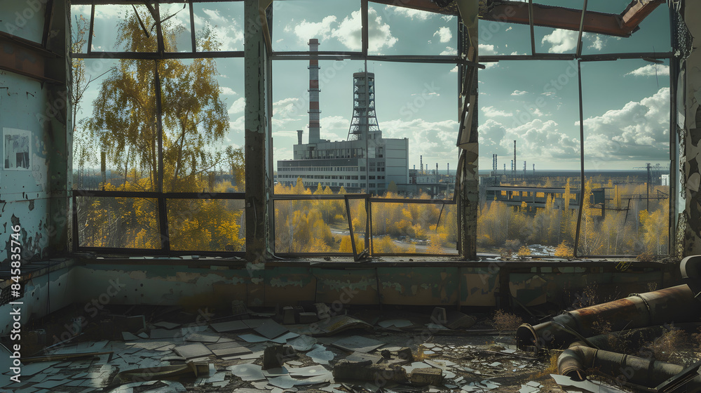 Fototapeta premium Chernobyl disaster: ruins of the city