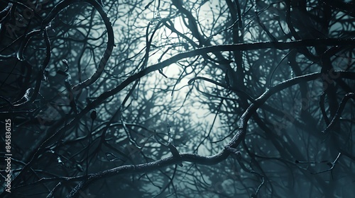 A tangled forest of thoughts symbolizing the complexity of the human mind