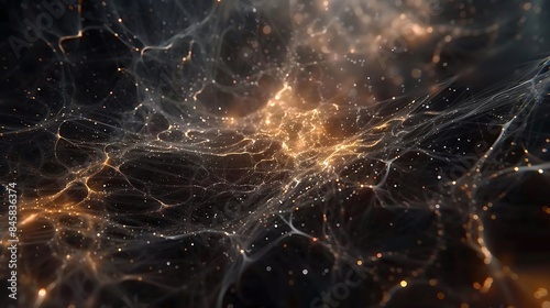 A tangled web of threads representing the interconnectedness of all things in the universe