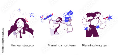 Project planning and strategy development- set of business concept illustrations. Visual stories collection