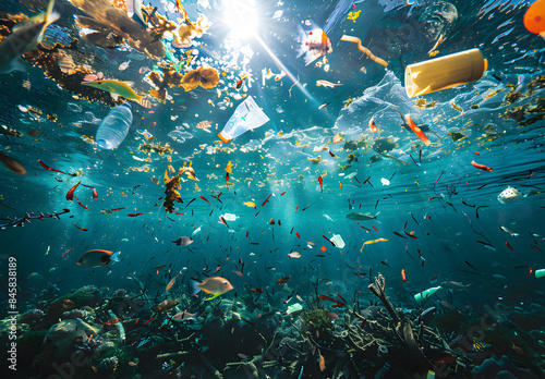 Plastic garbage in the ocean