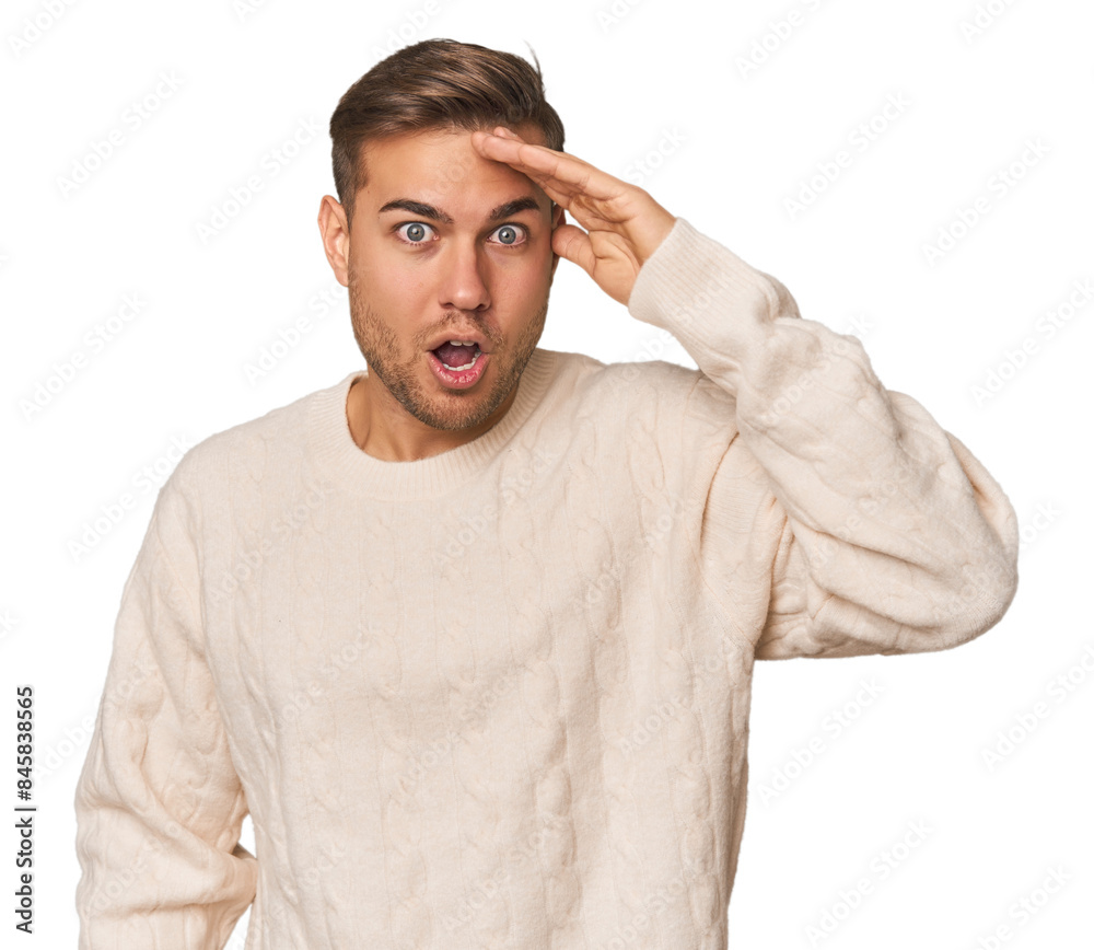 Young Caucasian man in studio Young Caucasian man in studio