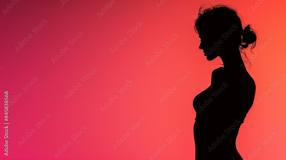 Fashion Silhouette of a Woman with Vibrant Gradient Lighting