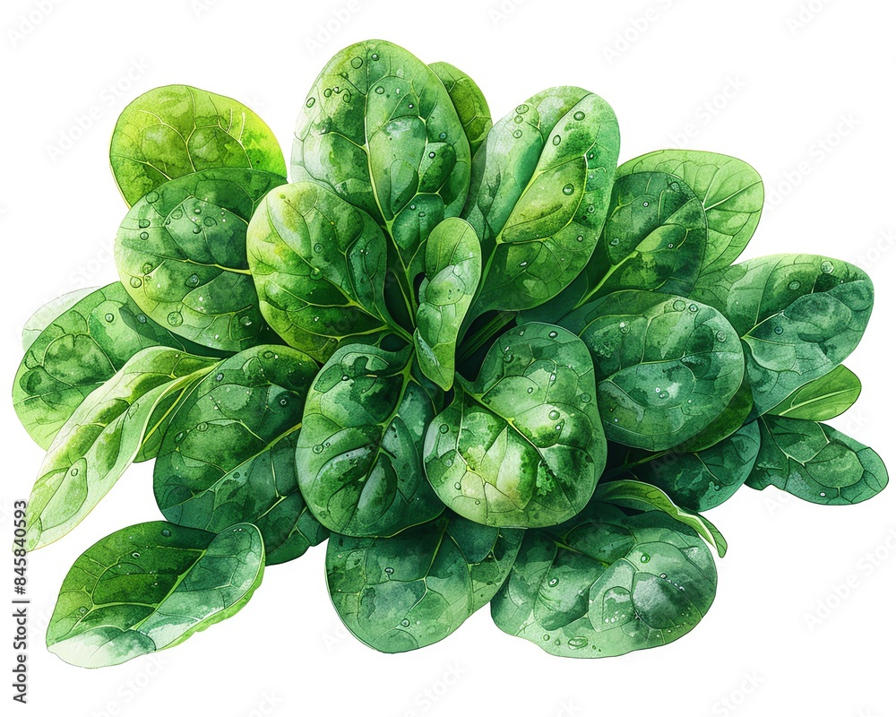 Spinach Leaves Illustration A cluster of spinach leaves, vibrant and tender, painted in rich green watercolor shades, isolated for healthy green clipart Spinach Leaves Illustration A cluster of spinach leaves, vibrant and tender, painted in rich green watercolor shades, isolated for healthy green clipart
