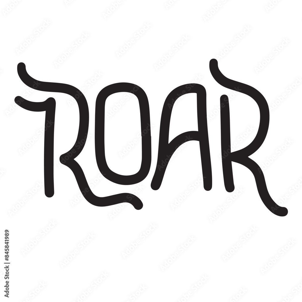 Roar text lettering. Hand drawn vector art. Roar text lettering. Hand drawn vector art.