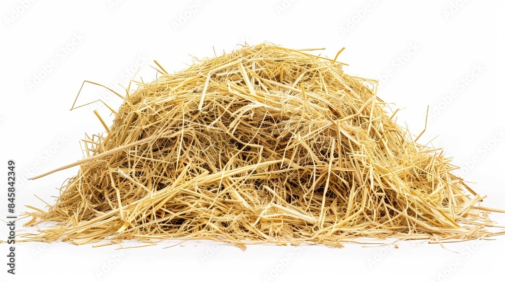 A pile of hay over white background isolated A pile of hay over white background isolated