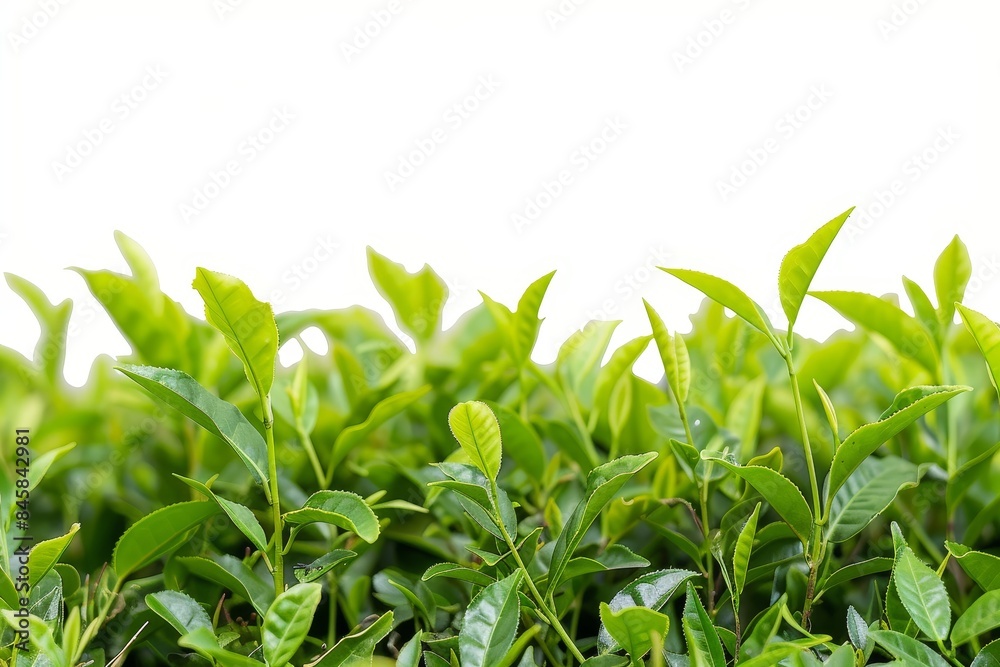 Obraz premium Tea plantation isolated on white background