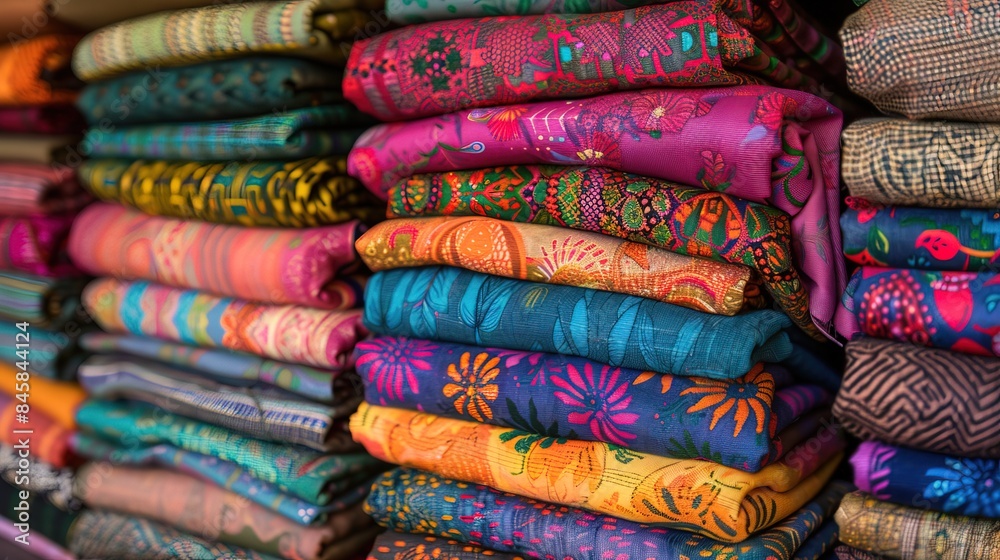 Vibrant fabric of stack clothes