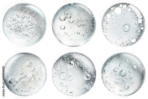 Set of Bubbles With Squalane For Skin Moisture Isolated on Transparent PNG Background. Generative ai