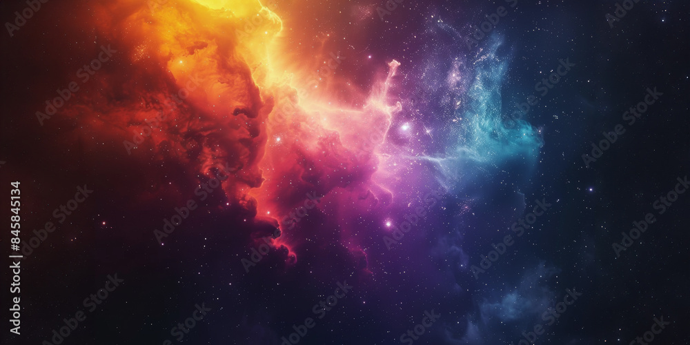 Naklejka premium Colorful nebula in outer space