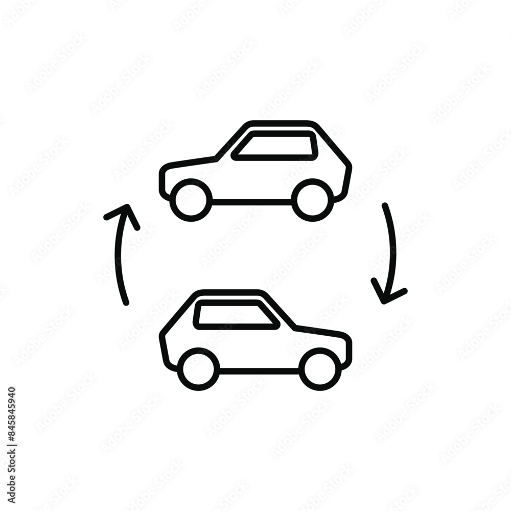 Car silhouette line icon. Vector illustration Car silhouette line icon. Vector illustration