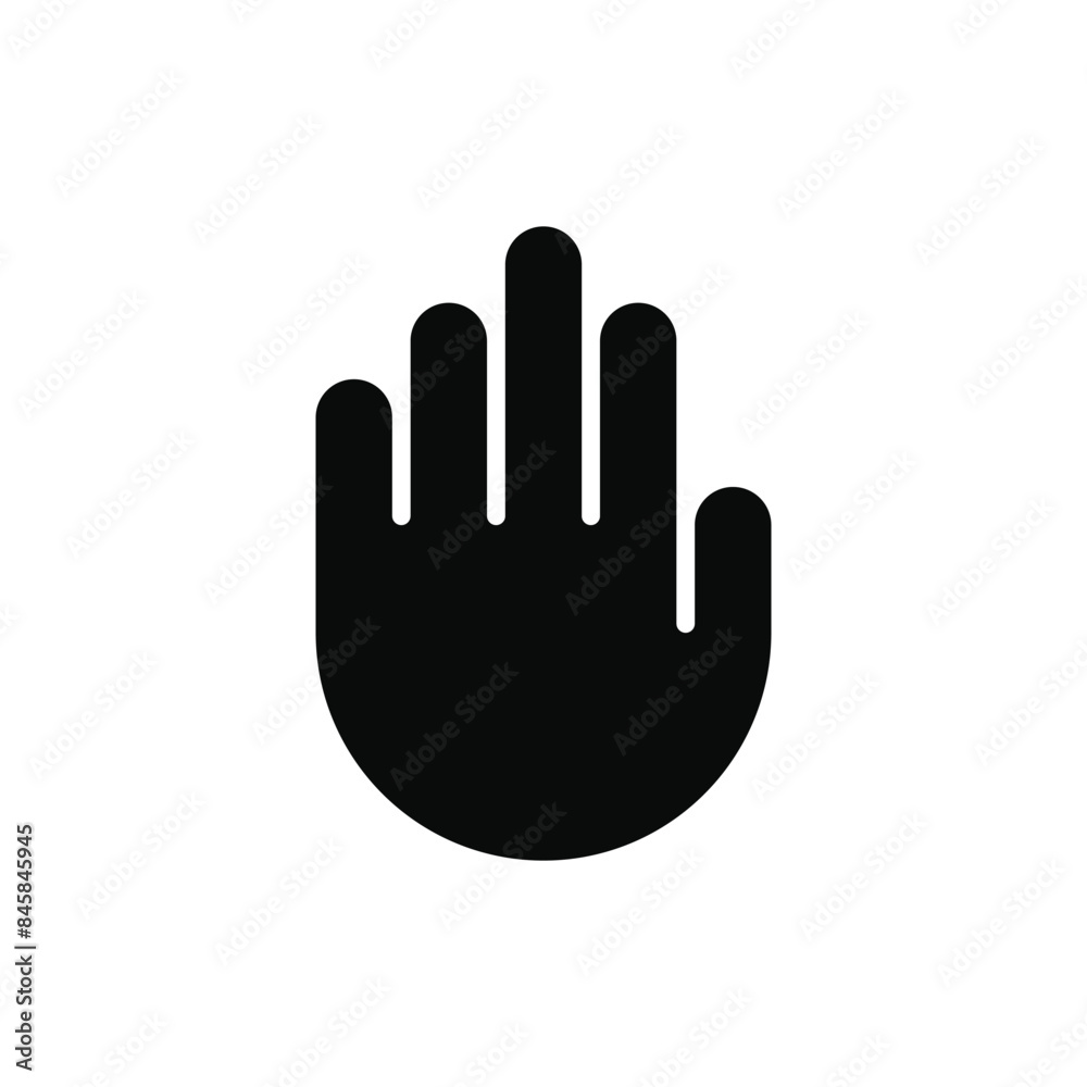 Hand palm silhouette icon. Vector illustration Hand palm silhouette icon. Vector illustration