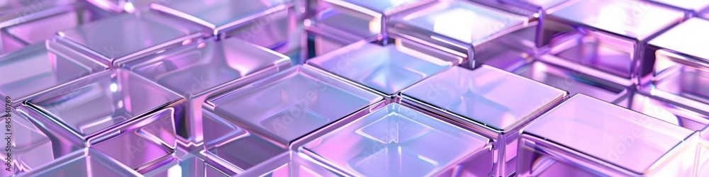 Abstract lavender glass cubes background. Data blocks illustration. Elegant banner wallpaper poster design template. Panoramic Abstract lavender glass cubes background. Data blocks illustration. Elegant banner wallpaper poster design template. Panoramic
